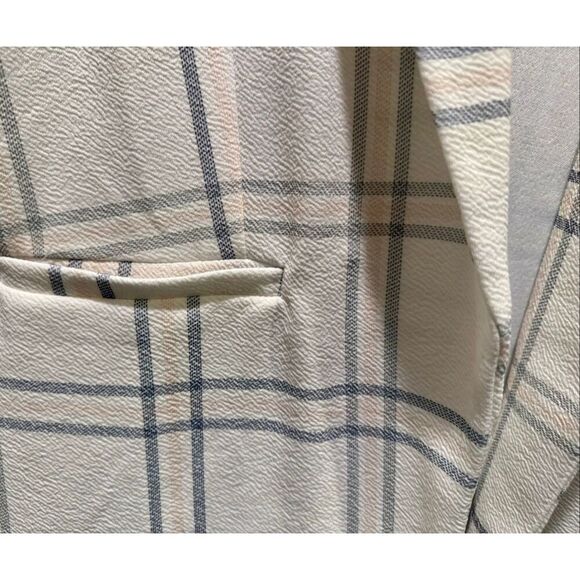 Maurices Windowpane Plaid Versa Open Front Blazer 3/4 Sleeve Size XL Stretch Off - Picture 10 of 13